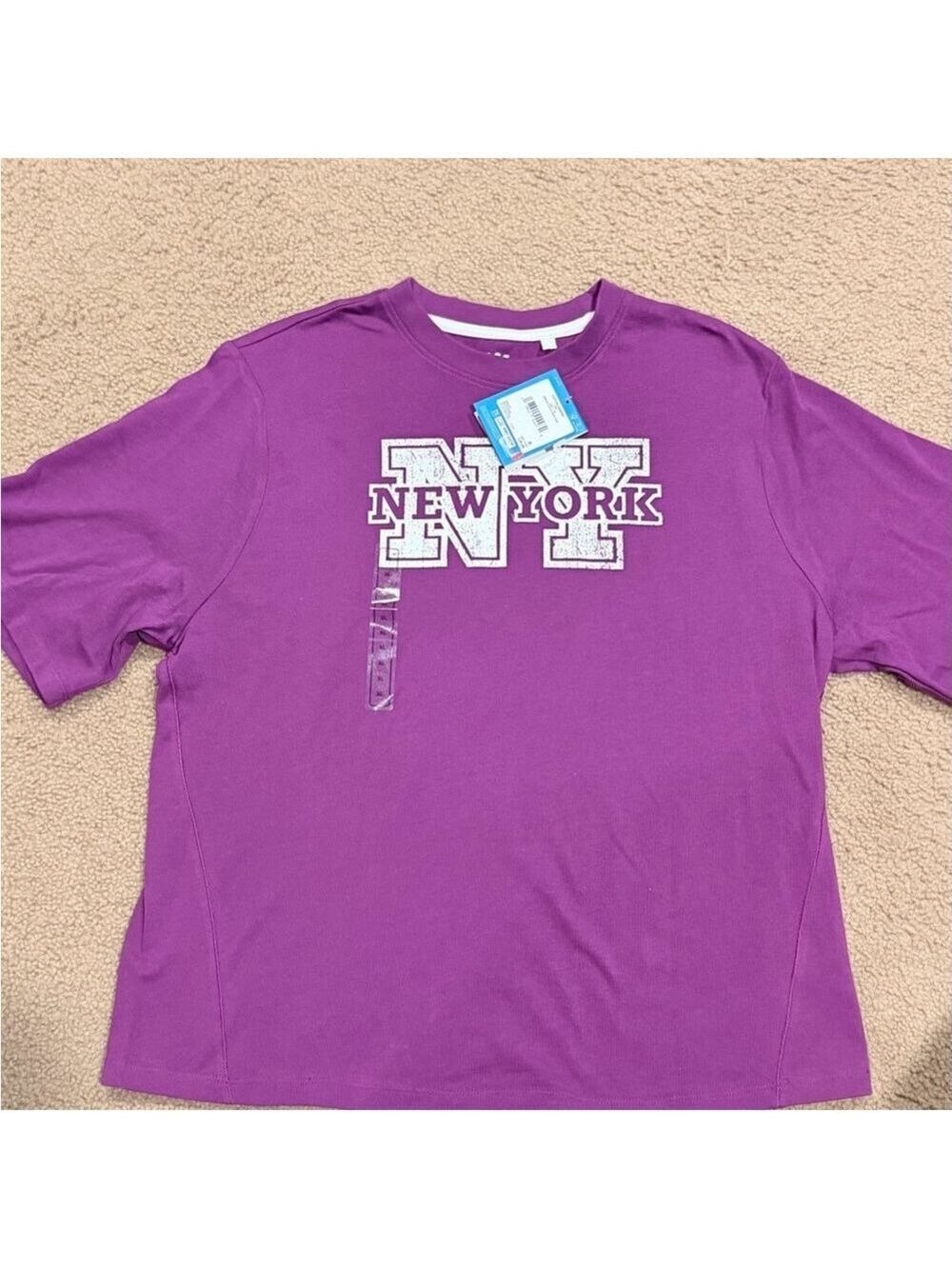 DSG Girls Short Sleeve Tee Purple New York Graphic XL
